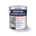 Pot de peinture MétalTop Chambre Adulte, excellent couvrant, avec visuel d'une chambre aux murs bleu-gris