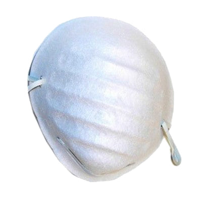 Masque respiratoire jetable blanc en forme de coupe avec élastiques