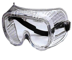 Lunettes de protection transparentes à ventilation latérale et sangle élastique noire