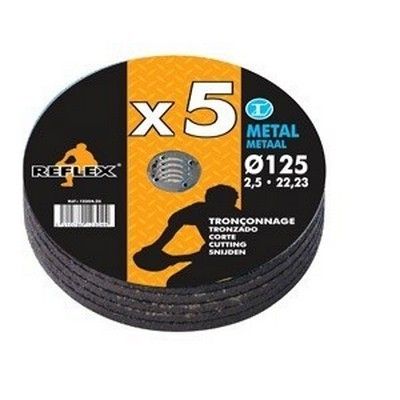 Lot de 5 disques à tronçonner Reflex Ø125 mm pour métal, épaisseur 2,5 mm
