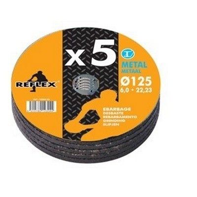 Lot de 5 disques d'ébarbage Reflex Ø125 mm pour métal