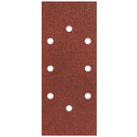 Feuille abrasive rectangulaire rouge-brun perforée de 8 trous, pour ponceuse vibrante
