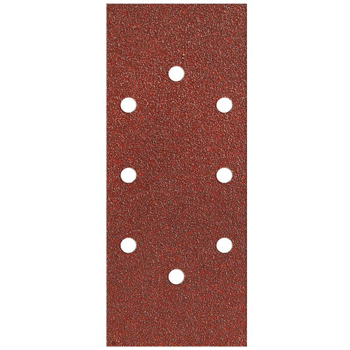 Feuille abrasive rectangulaire rouge-brun perforée de 8 trous, pour ponceuse vibrante