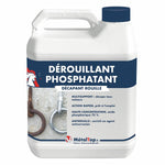 Bidon blanc de dérouillant phosphatant MétalTop, décapant rouille à l'acide phosphorique 75 %