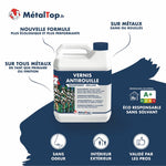 Bidon de vernis antirouille transparent MétalTop, multisupport, intérieur-extérieur, sans solvant