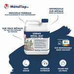 Bidon de vernis métal mat transparent MétalTop, antirouille sans solvant pour tous métaux