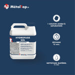 Bidon d'hydrofuge sol multisupport MétalTop incolore, effet déperlant