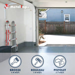 Sol de garage gris peint MétalTop, applicable à la brosse, au rouleau ou au pistolet