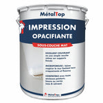 Pot MétalTop d'impression opacifiante sous-couche mat, application au rouleau sur mur