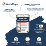 Pot de peinture MétalTop mur et plafond mat, lavable et excellent couvrant, sans solvant