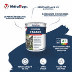 Pot de peinture façade MétalTop Haute Résistance, satinée, résistante aux UV et intempéries