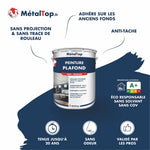 Pot de peinture plafond MétalTop mat-velouté, sans solvant, émissions A+ dans l'air intérieur