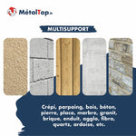Supports compatibles : crépi, parpaing, bois, béton, pierre, placo, marbre, granit, brique