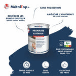 Pot de primaire extérieur MétalTop haute résistance, sous-couche microporeuse anti-fissures