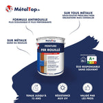Pot de peinture antirouille satin Fer Rouillé MétalTop, multisupport, tenue jusqu'à 15 ans