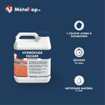 Bidon Hydrofuge façade multisupport MétalTop, incolore, effet déperlant pour béton, brique et pierre