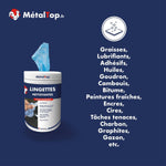 Lingettes nettoyantes MétalTop pour graisses, huiles, goudron, encres et taches tenaces