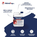 Bidon blanc d'agent matant peinture MétalTop, prêt à l'emploi, pour toute formule de peinture