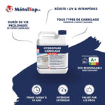 Bidon blanc Hydrofuge Carrelage MétalTop anti-taches, incolore, pour intérieur et extérieur