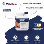 Bidon d'hydrofuge incolore MétalTop pour tuile, haute résistance, protection UV et intempéries
