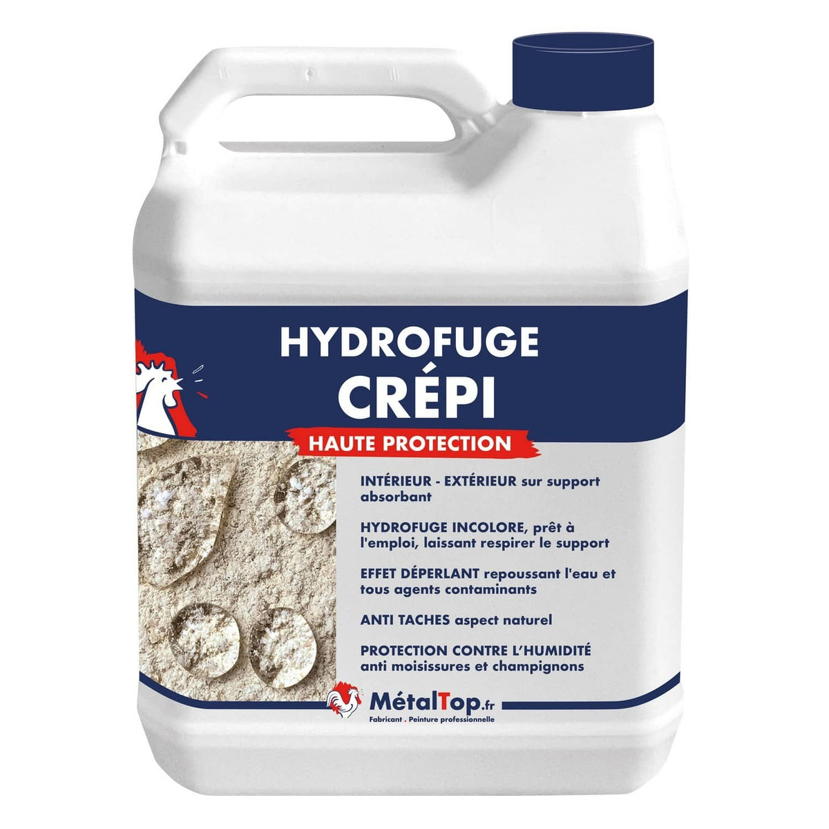 Bidon d'hydrofuge crépi MétalTop haute protection, incolore, pour intérieur et extérieur