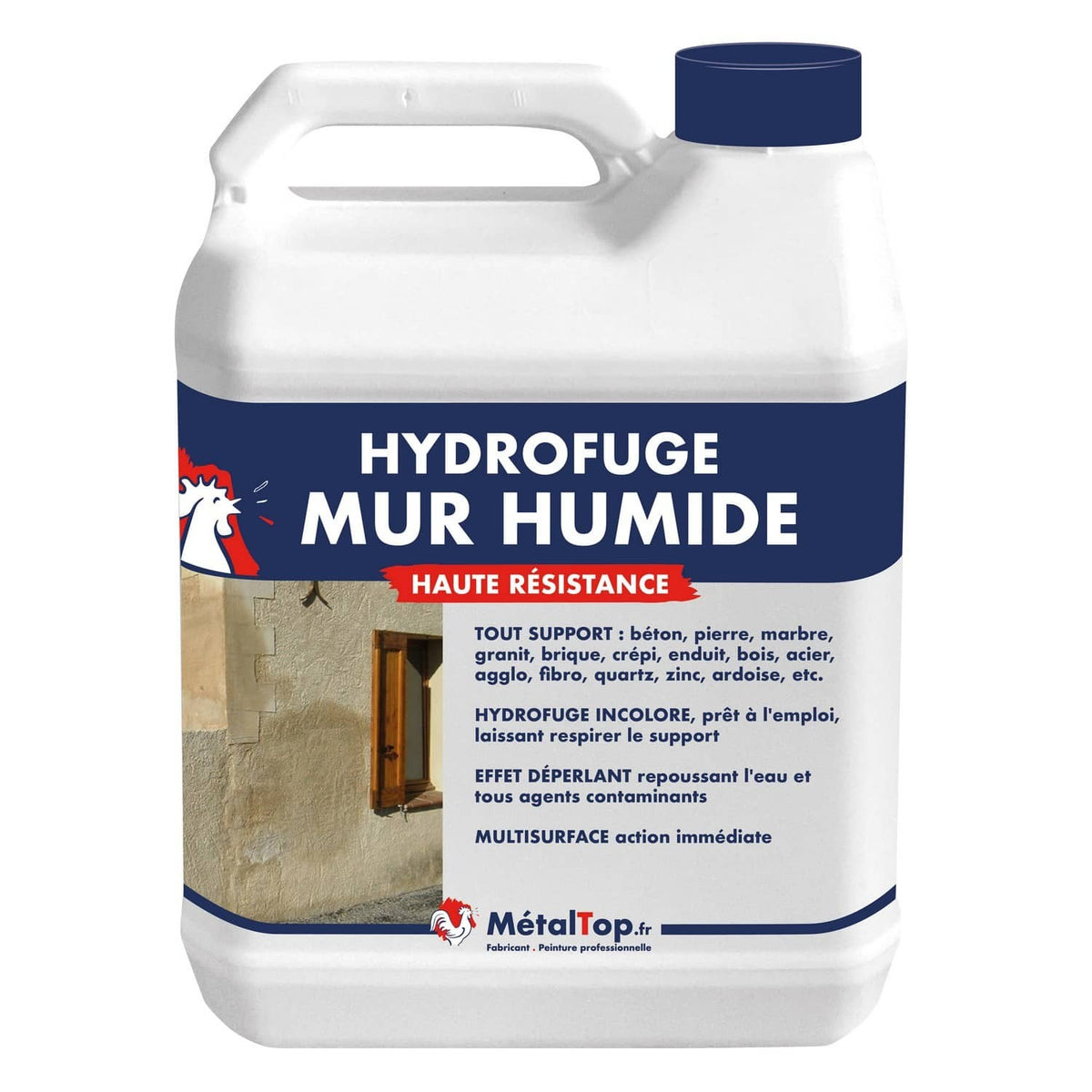 Bidon d'hydrofuge Metaltop tout support, haute resistance