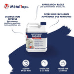 Bidon de nettoyant façade MétalTop multisurfaces pour éliminer mousses et salissures
