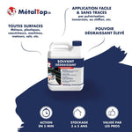 Bidon de solvant dégraissant MétalTop multisurfaces pour métaux, plastiques et moteurs