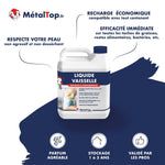Bidon de liquide vaisselle MétalTop : formule douce, dégraissante et écoresponsable