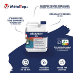 Bidon de décapant gel MétalTop.fr : multisupport, action en 30 minutes, pour peintures et vernis