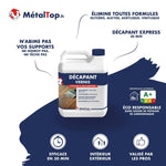 Bidon de décapant vernis MétalTop multisupport, efficace en 30 minutes, intérieur et extérieur