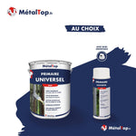 Pot et bombe aérosol de primaire universel mat MétalTop, au choix, avec buse orientable