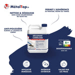 Bidon de décapant carrelage MétalTop, anti-poussière et dégraissant, biodégradable, sans COV