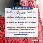 Conseils pro : scarifier la surface, appliquer à l'horizontale, antirouille après décapage