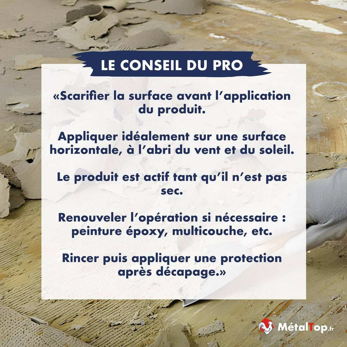 Conseils du pro sur la scarification d'une surface écaillée avant application d'un produit de décapage
