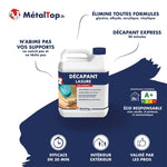 Bidon de décapant lasure MétalTop Gel Express, action rapide en 30 minutes sur tous types de bois