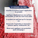 Conseils du pro : scarifier la surface avant d'appliquer le produit décapant, puis rincer