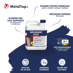 Bidon de décapant porte gel express MétalTop, blanc à bandeau bleu, action en 30 minutes