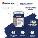 Pot de peinture parquet MétalTop résistance extrême, écologique et sans solvant