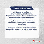 Conseils MétalTop : surface propre et sèche, impression isolante, application entre 5° et 25°C