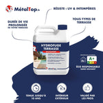 Bidon d'hydrofuge terrasse MétalTop incolore, multisupport pour bois, béton et carrelage