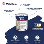 Pot de peinture MétalTop pour OSB, finition velours, intérieur et extérieur, éco-responsable A+