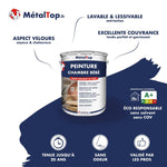 Pot de peinture chambre bébé MétalTop effet velours, sans solvant ni COV, classe A+