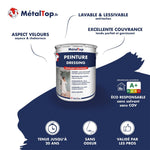 Pot de peinture MétalTop Dressing velours, lavable, excellent couvrant, éco-responsable A+