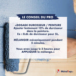 Conseil pro dosage durcisseur peinture à 12 % sur bois clair avec rouleau bleu