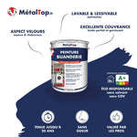 Pot de peinture MétalTop Buanderie velours lavable, avec visuel de buanderie rouge et blanche