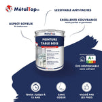 Pot de peinture table bois MétalTop haute résistance, lessivable et sans solvant