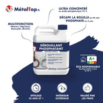 Bidon de dérouillant phosphatant MétalTop, décapant rouille à 75 % d'acide phosphorique