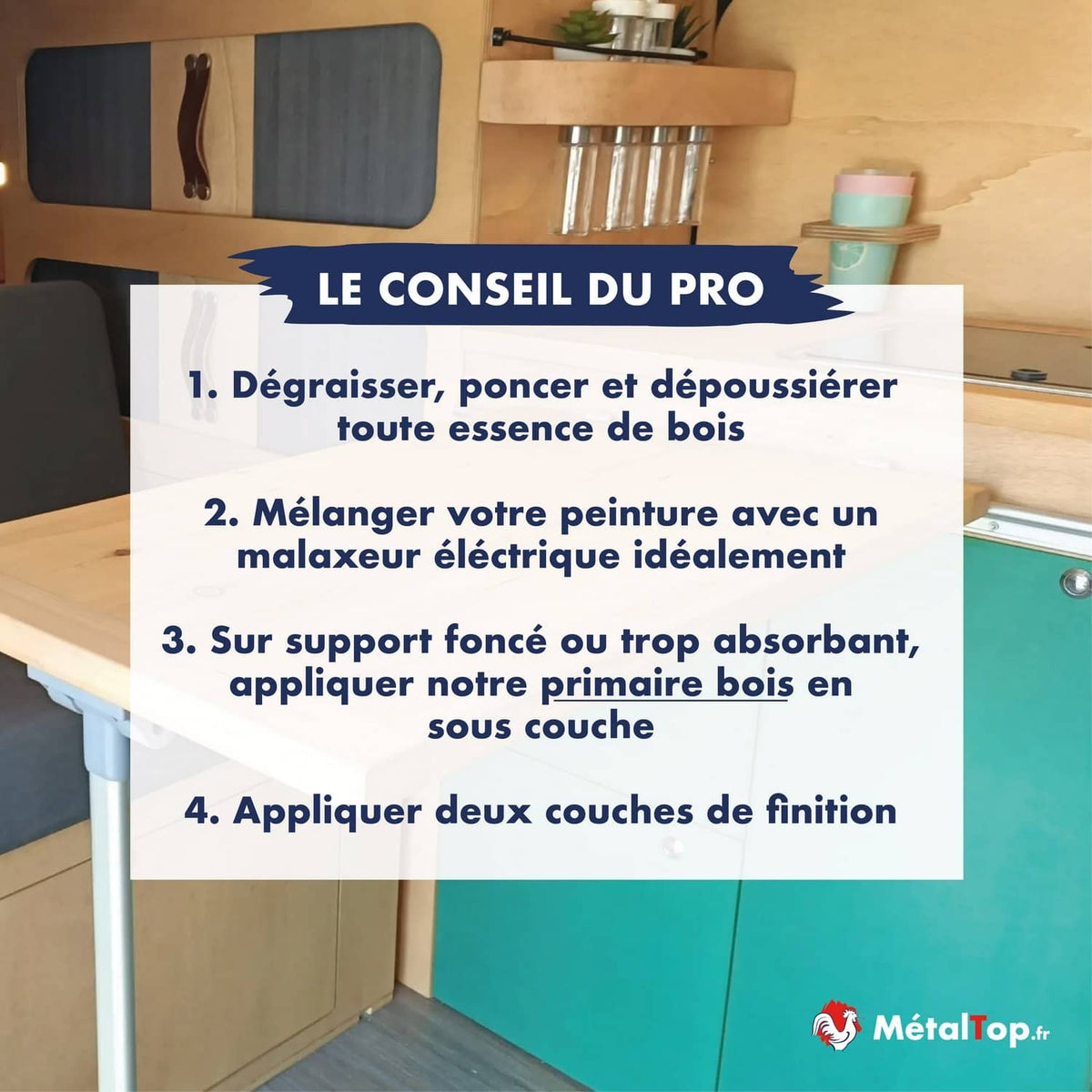 Conseils du pro pour peindre le bois : dégraisser, poncer, appliquer un primaire et deux couches de finition