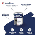 Pot de primaire phosphatant antirouille MétalTop, spécial acier brut et sablé